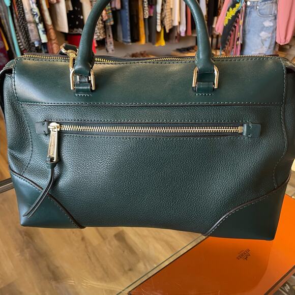 Michael Kors Maya Pebbled Leather Satchel Amazon Green - Picture 7 of 12